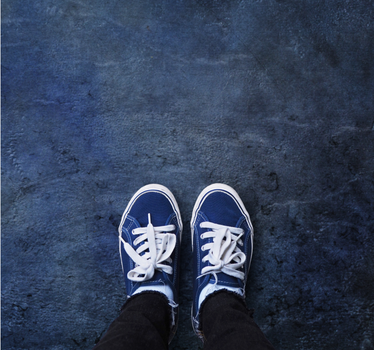 Tapis vinyle salon effet texture bleu - TenStickers