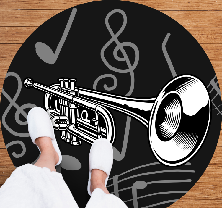Tapis vinyle rond thème d'instrument de musique - TenStickers