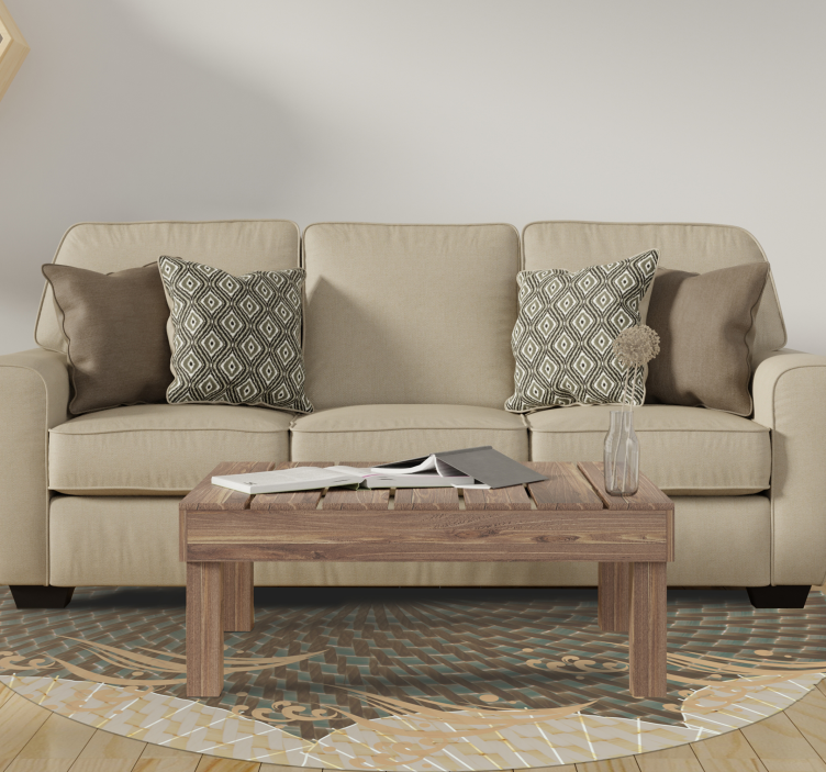 Tapis vinyle salon style texturé japandi - TenStickers