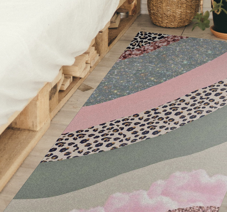 Tapis vinyle chambre vagues de couleurs superposées - TenStickers