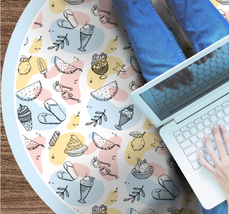 Tapis vinyle Boules de crème glacée et ananas - TenStickers