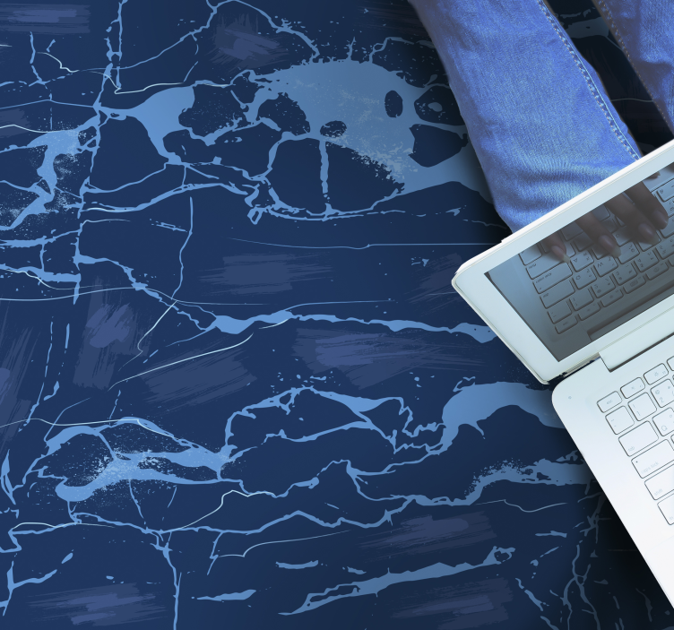 Tapis vinyle couloir moderne marbre bleu - TenStickers