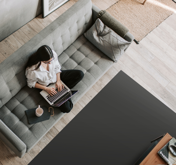 Tapis vinyle moderne noir couleur unie - TenStickers