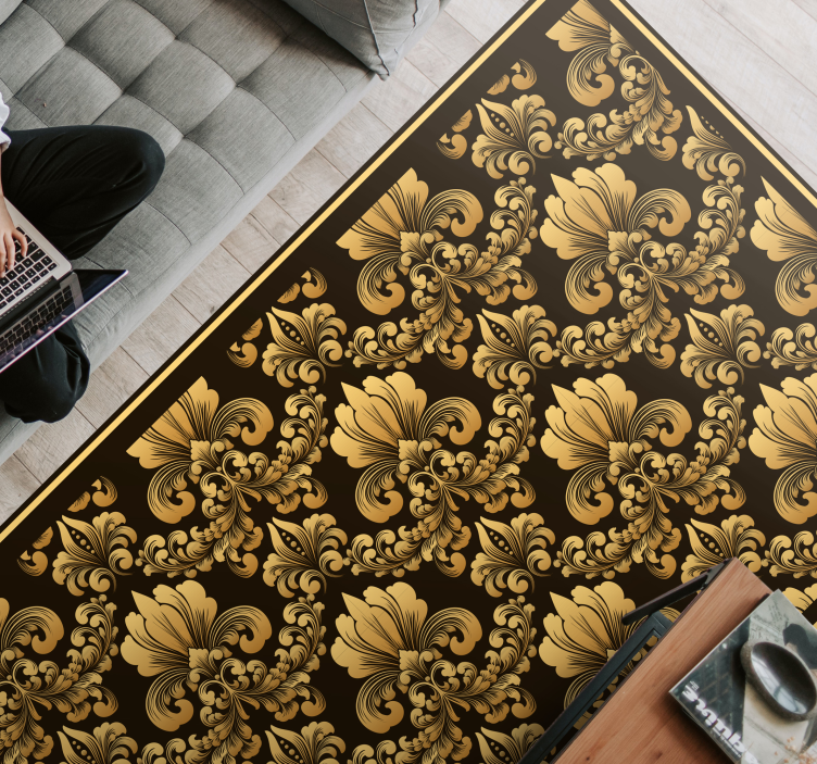 Tapis vinyle modèle damassé luxe classique - TenStickers