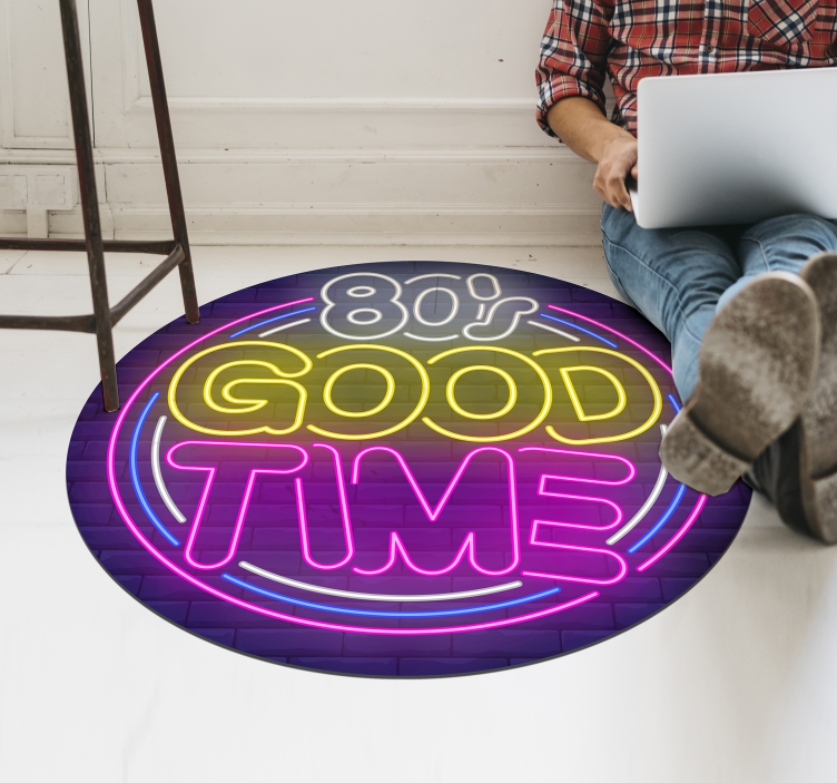 Tapis vinyle vintage - 80's good time - TenStickers