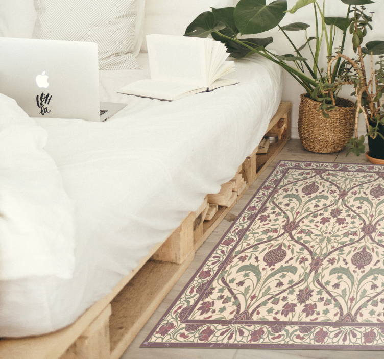 Tapis vinyle vintage motif floral orné - TenStickers