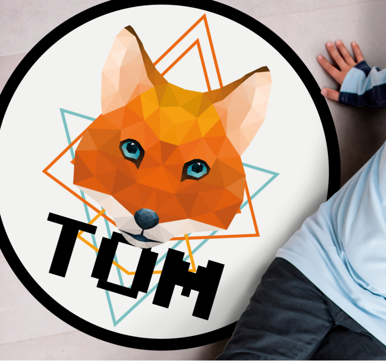 Tapis vinyle personnalisé cercle de renard géométrique - TenStickers