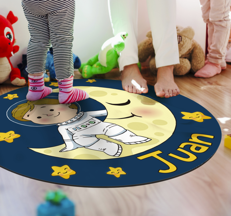 Tapis vinyle personnalisé cercle de sommeil des astronautes - TenStickers