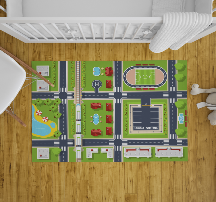 Tapis vinyle route paysage urbain ludique - TenStickers