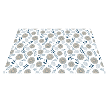Tapis vinyle chambre marguerite beige - TenStickers