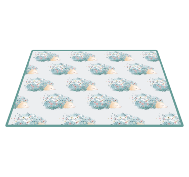 Tapis vinyle bébé motifs floraux de hérisson - TenStickers