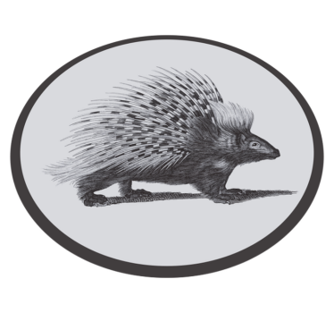 Tapis vinyle Porc-épic en noir et blanc - TenStickers
