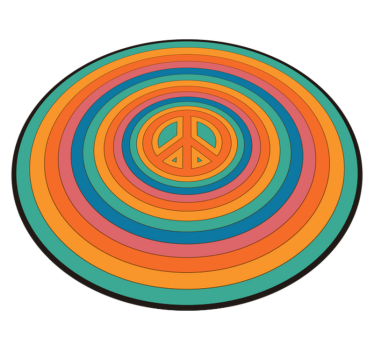 Tapis vinyle ado symbole de paix coloré - TenStickers