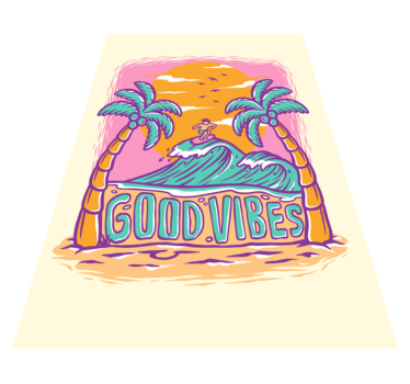 Tapis vinyle ado bonnes vibrations surf - TenStickers