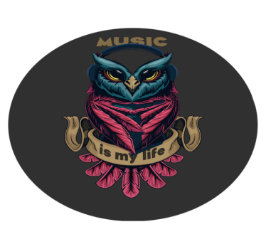 Tapis vinyle ado emblème de musique de hibou - TenStickers