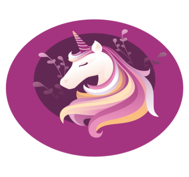 Tapis vinyle forme animal Visage de licorne élégant - TenStickers