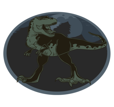 tapis vinyle forme animal Le t-rex sauvage sombre - TenStickers
