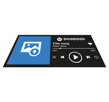 Tapis vinyle personnalise Spotify musique avec texte et image - TenStickers