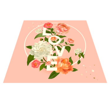 Tapis vinyle ado conception de fleurs d'amour - TenStickers