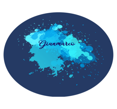 Tapis vinyle ado éclaboussures bleues avec nom - TenStickers
