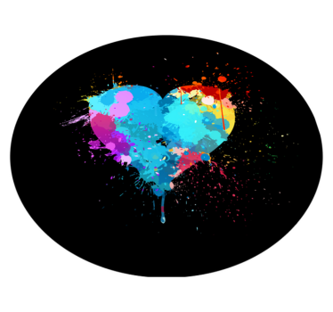 Tapis vinyle ado éclaboussures de cœur colorées - TenStickers