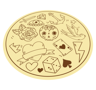 Tapis vinyle ado symboles de tatouage - TenStickers