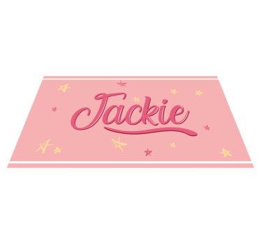 Tapis vinyle ado nom rose avec des étoiles - TenStickers