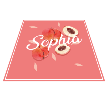 Tapis vinyle ado pêches roses avec nom - TenStickers
