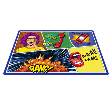 Tapis vinyle ado réactions de style comique - TenStickers