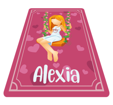 Tapis vinyle ado balançoire en herbe avec nom - TenStickers