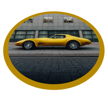 Tapis vinyle ado voiture jaune classique - TenStickers