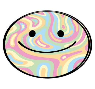 Tapis vinyle ado cercle de sourire heureux - TenStickers