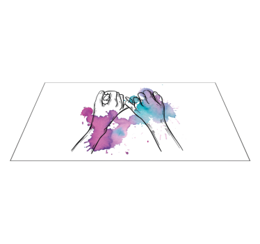 Tapis vinyle ado geste de la main coloré - TenStickers