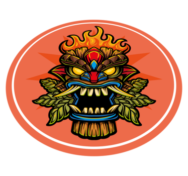 Tapis vinyle ado masque tiki - TenStickers