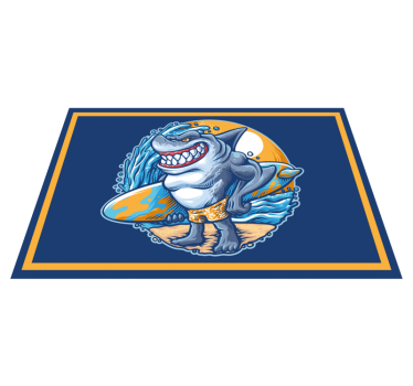 Tapis vinyle ado personnage de requin joyeux - TenStickers