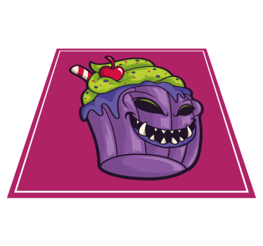 Tapis vinyle ado monstre de cupcake vorace - TenStickers
