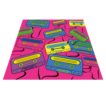 Tapis vinyle ado cassettes audio vibrantes - TenStickers