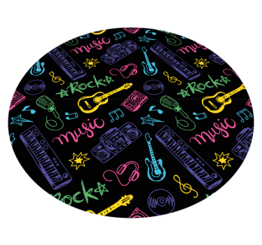Tapis vinyle ado modèle d'icônes musicales - TenStickers