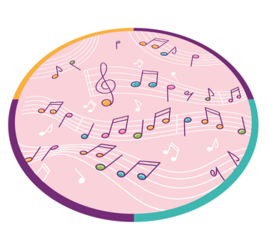 Tapis vinyle ado motif de notes de musique - TenStickers