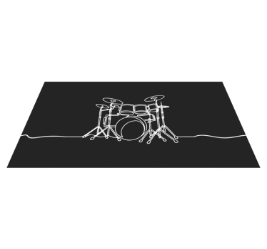 Tapis vinyle ado silhouette de batterie - TenStickers