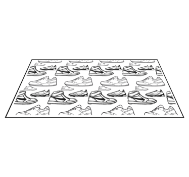 Tapis vinyle ado modèle de contour de baskets - TenStickers