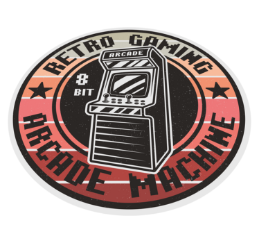 Tapis vinyle rond ado motif jeu d'arcade rétro - TenStickers