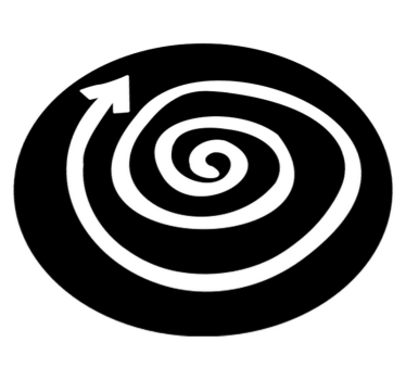 Tapis vinyle rond pour chambre Halloween spirale à flèche - TenStickers