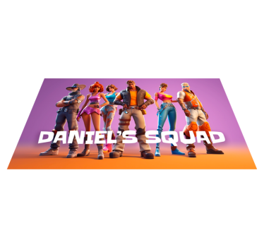 Tapis vinyle chambre personnages jeu vidéo avec prénom - TenStickers