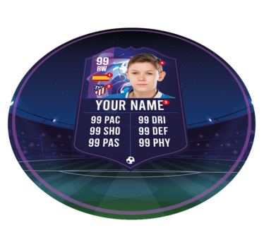 Tapis vinyle rond carte de footballeur personnalisable - TenStickers