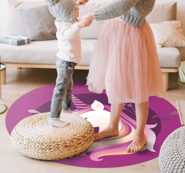 Tapis vinyle forme animal Visage de licorne élégant - TenStickers