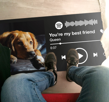Tapis vinyle personnalise Spotify musique avec texte et image - TenStickers
