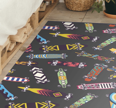 Tapis vinyle pour chambre Collection de skateboard vintage - TenStickers