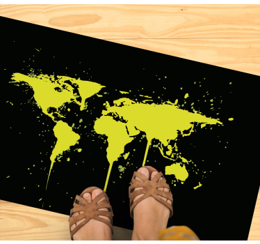 Tapis vinyle ado carte du monde éclaboussante - TenStickers