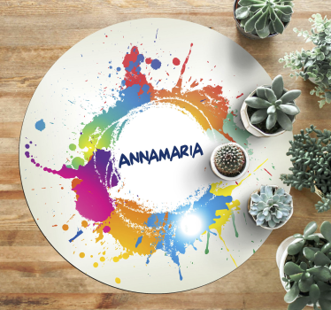 Tapis vinyle ado éclaboussures avec nom - TenStickers